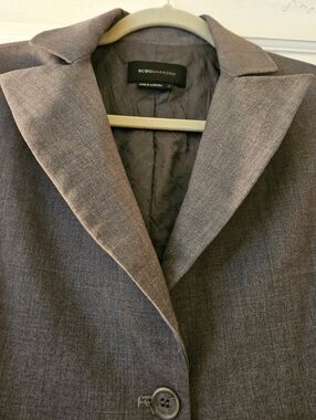 BCBGMaxAzria Charcoal Gray Single-Button Blazer